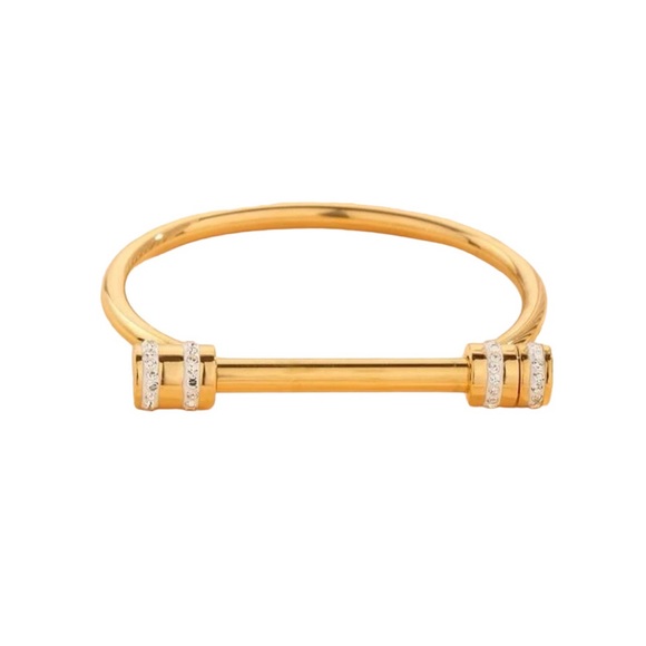 Jewelry - Women Stainless Steel Rhinestone Bangle Bracelet